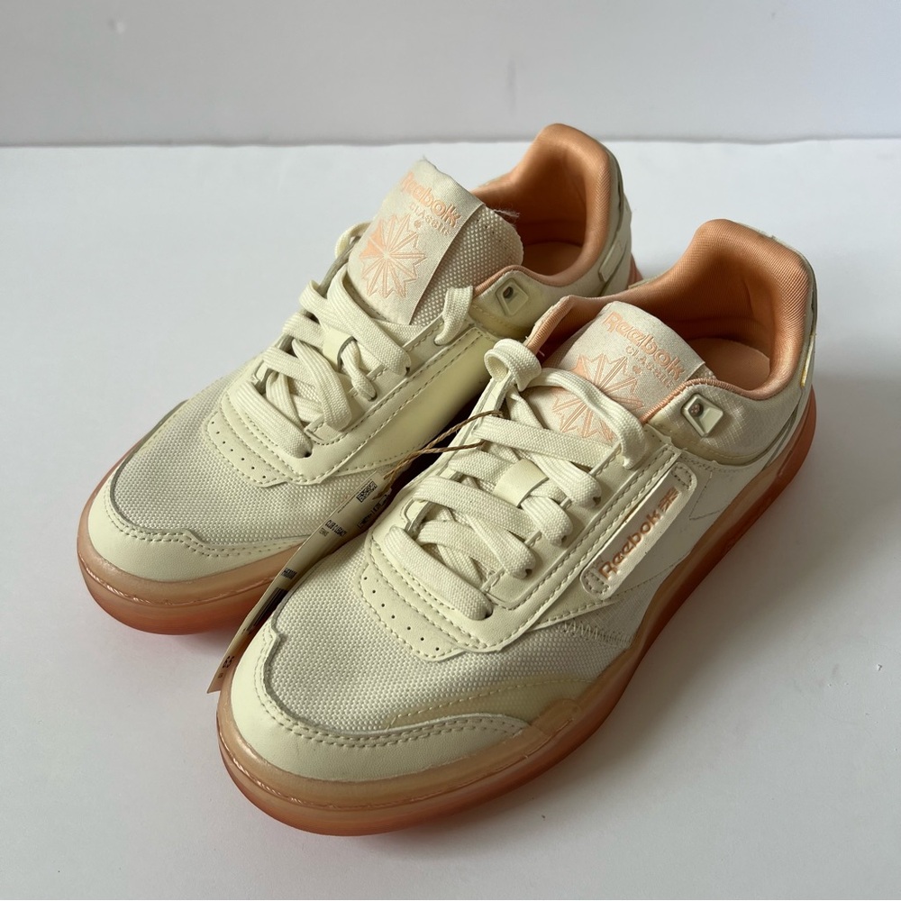 Reebok Women's Cream and Peach Athletic Sneakers